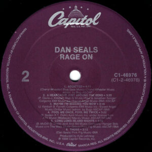 Dan Seals, Rage On - LP: imagen 4