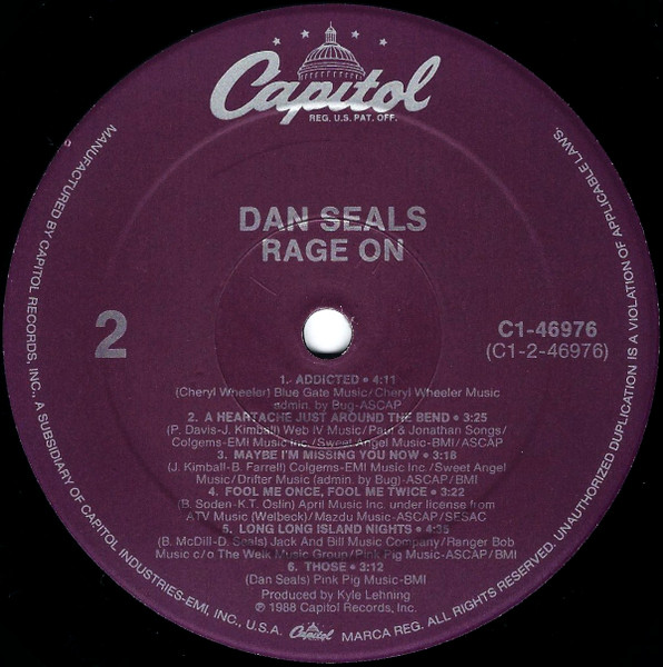 Dan Seals, Rage On - LP