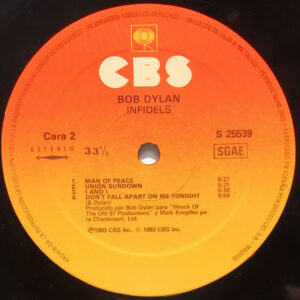 Bob Dylan, Infidels - LP: imagen 4