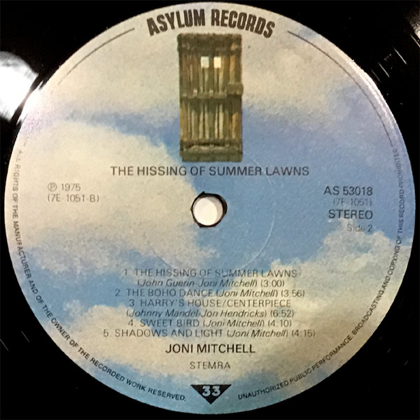 Joni Mitchell, The Hissing Of Summer Lawns - LP