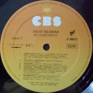Julio Iglesias, En Concierto - LP: imagen 5
