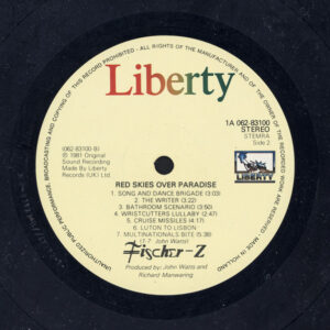 Fischer-Z, Red Skies Over Paradise - LP: imagen 4
