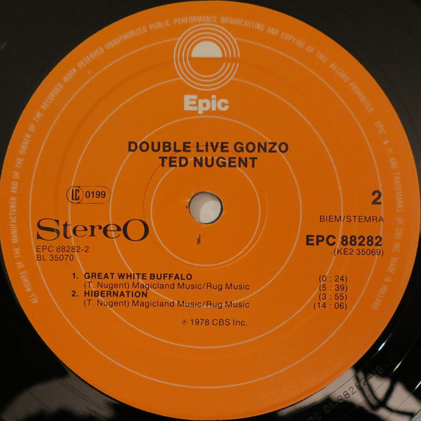 Ted Nugent, Double Live Gonzo! - LP