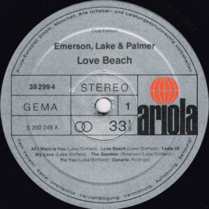 Emerson, Lake & Palmer, Love Beach - LP: imagen 3