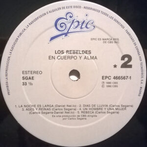 Los Rebeldes, En Cuerpo Y Alma - LP: imagen 4