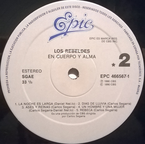 Los Rebeldes, En Cuerpo Y Alma - LP