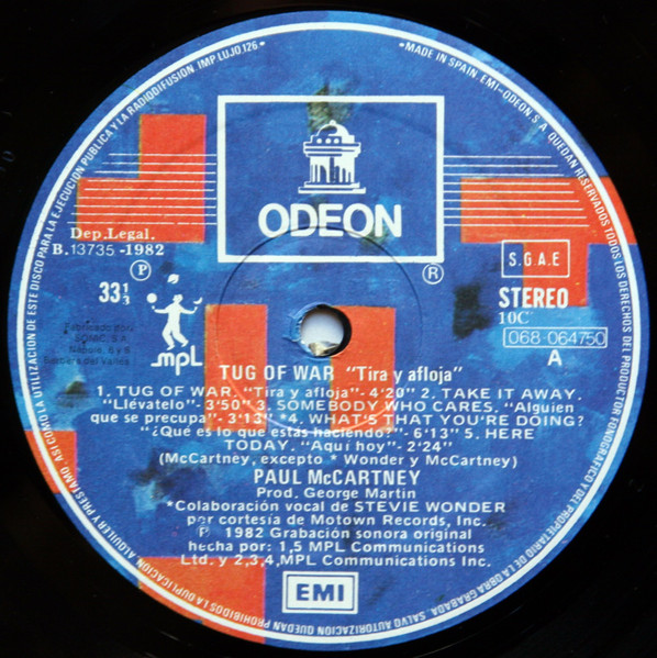 Paul McCartney, Tug Of War - LP