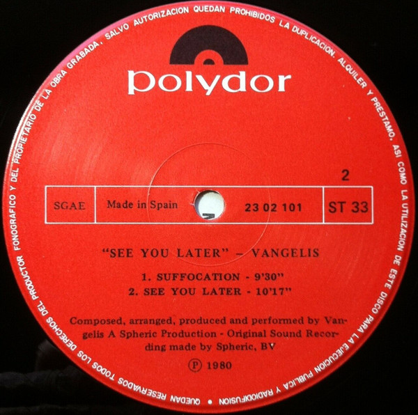 Vangelis, See You Later - LP