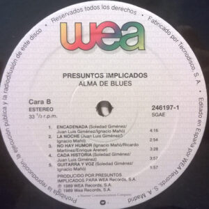 Presuntos Implicados, Alma De Blues - LP: imagen 4