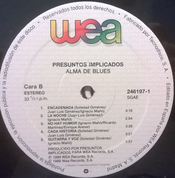 Presuntos Implicados, Alma De Blues - LP