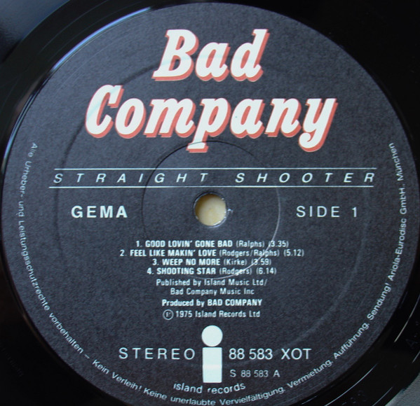 Bad Company, Straight Shooter - LP