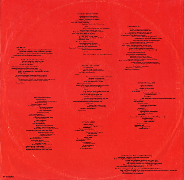 Fischer-Z, Red Skies Over Paradise - LP