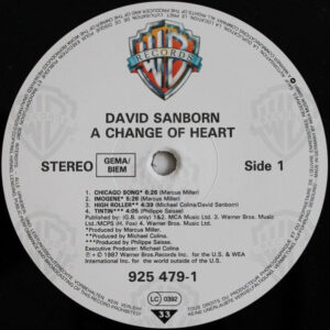 David Sanborn, A Change Of Heart - LP: imagen 3