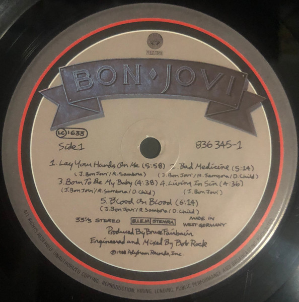 Bon Jovi, New Jersey - LP