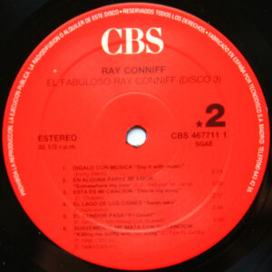 Ray Conniff, El Fabuloso Ray Conniff - 30 Grandes Canciones - LP: imagen 8