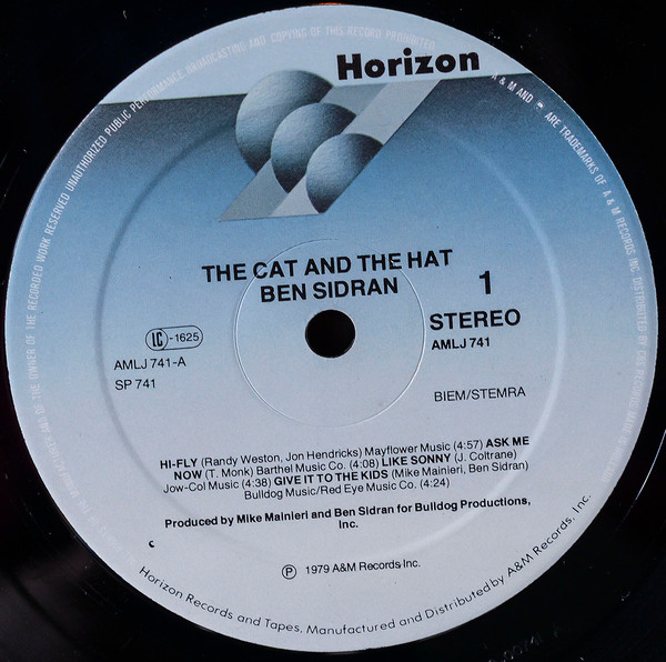 Ben Sidran, The Cat And The Hat - LP