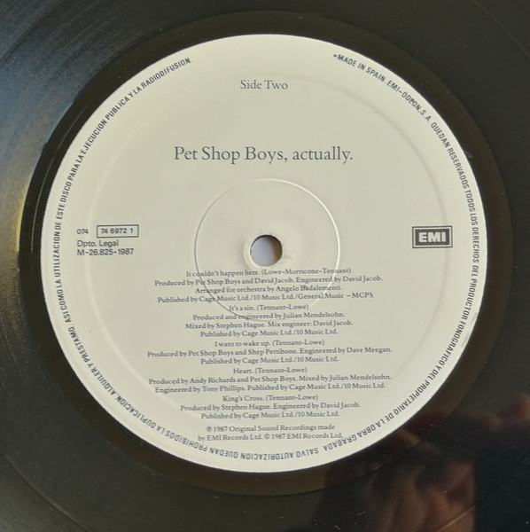 Pet Shop Boys, Actually - LP