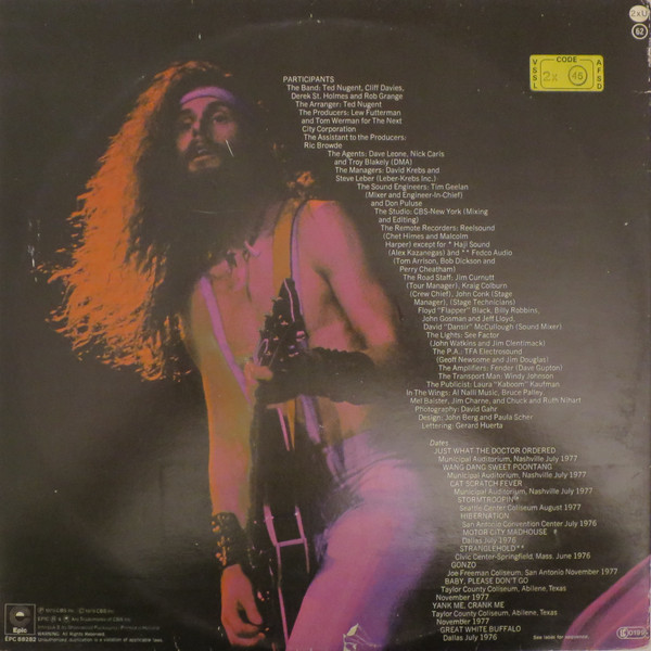 Ted Nugent, Double Live Gonzo! - LP
