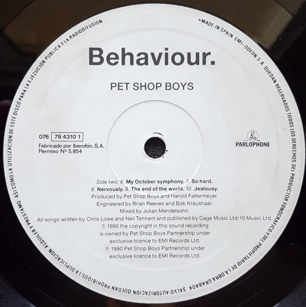 Pet Shop Boys, Behaviour - LP