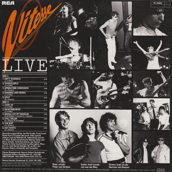 Vitesse, Live - LP Album Stereo