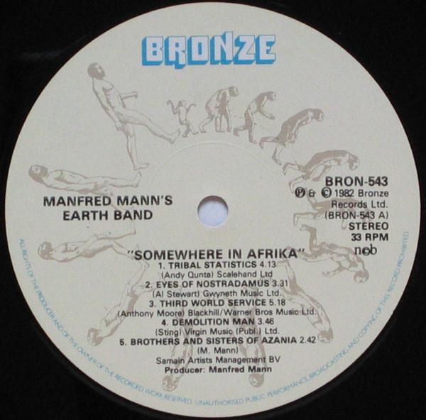 Manfred Mann's Earth Band, Somewhere In Afrika - LP