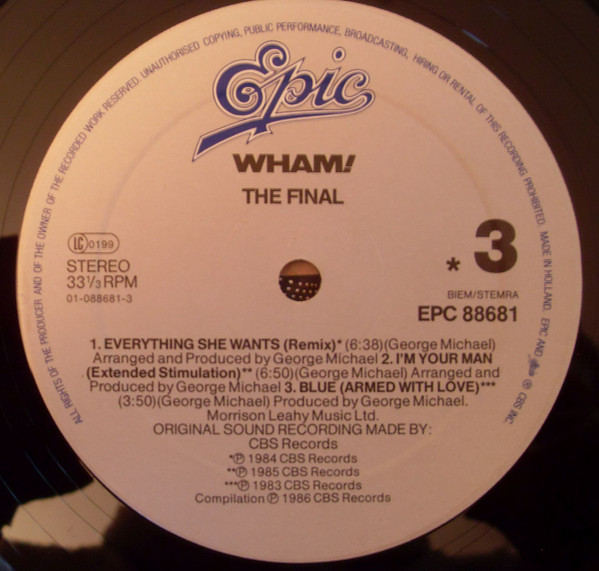 Wham!, The Final - LP Album Stereo