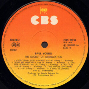 Paul Young, The Secret Of Association - LP: imagen 4