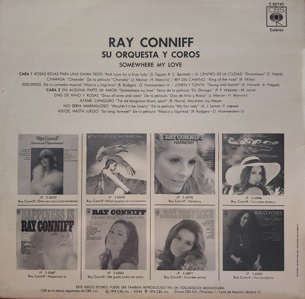 Ray Conniff And The Singers, Somewhere My Love - LP