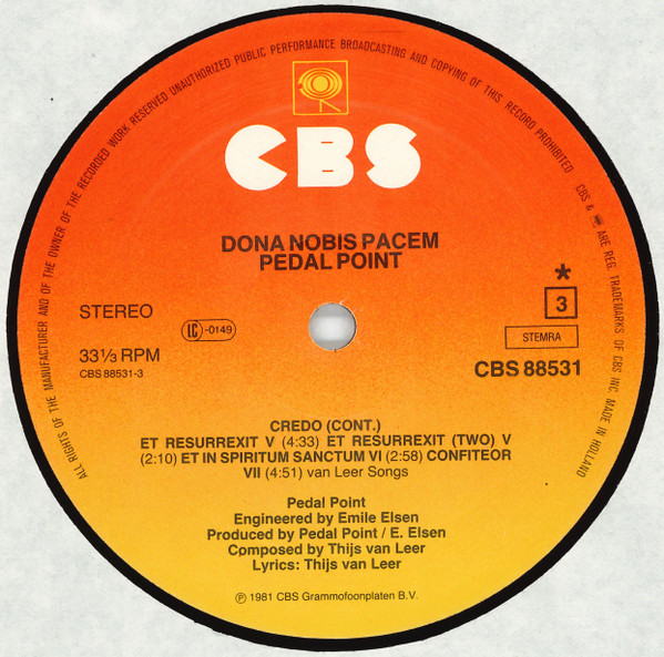Pedal Point, Dona Nobis Pacem - LP