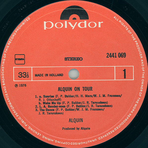 Alquin, Alquin On Tour - LP