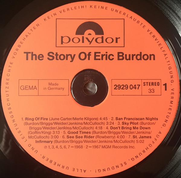 Eric Burdon, The Story Of Eric Burdon - LP