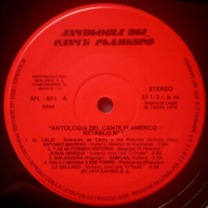 Various, Antología Del Cante Flamenco: Retablo 1 - LP: imagen 3