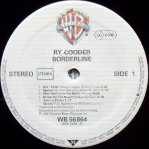 Ry Cooder, Borderline - LP: imagen 3