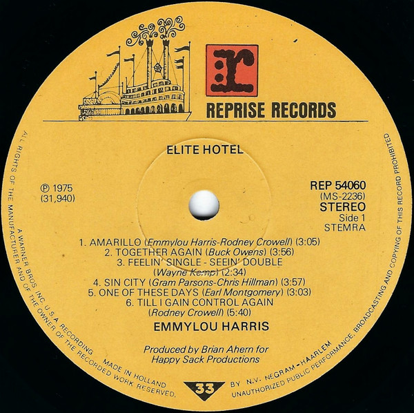Emmylou Harris, Elite Hotel - LP