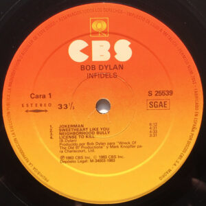 Bob Dylan, Infidels - LP: imagen 3