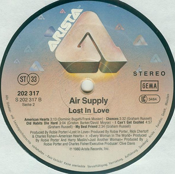 Air Supply, Lost In Love - LP