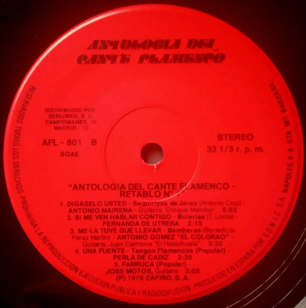 Various, Antología Del Cante Flamenco: Retablo 1 - LP