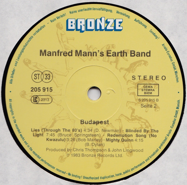 Manfred Mann's Earth Band, Budapest (Live) - LP