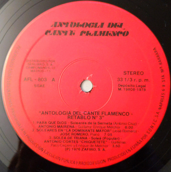 Various, Antología Del Cante Flamenco: Retablo 3 - LP