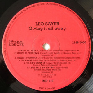Leo Sayer, Giving It All Away - LP: imagen 3