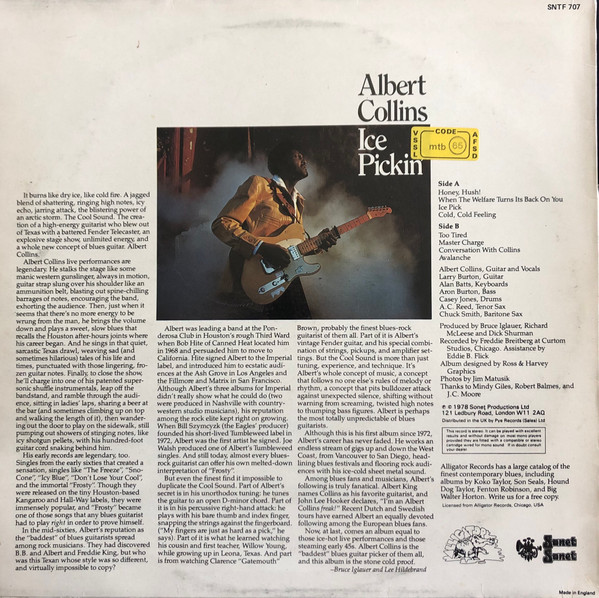 Albert Collins, Ice Pickin' - LP