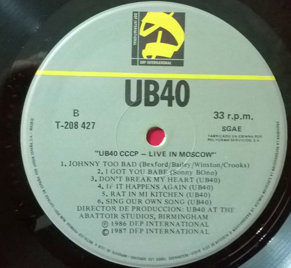 UB40, CCCP - Live In Moscow - LP