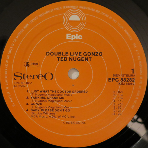 Ted Nugent, Double Live Gonzo! - LP
