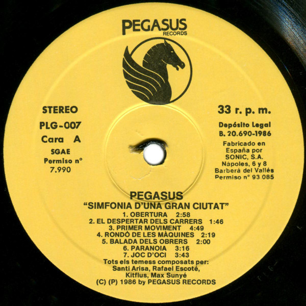 Pegasus, Simfonia D'Una Gran Ciutat - LP