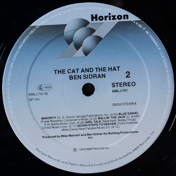 Ben Sidran, The Cat And The Hat - LP