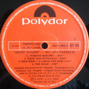 Jon & Vangelis, Short Stories - LP: imagen 3