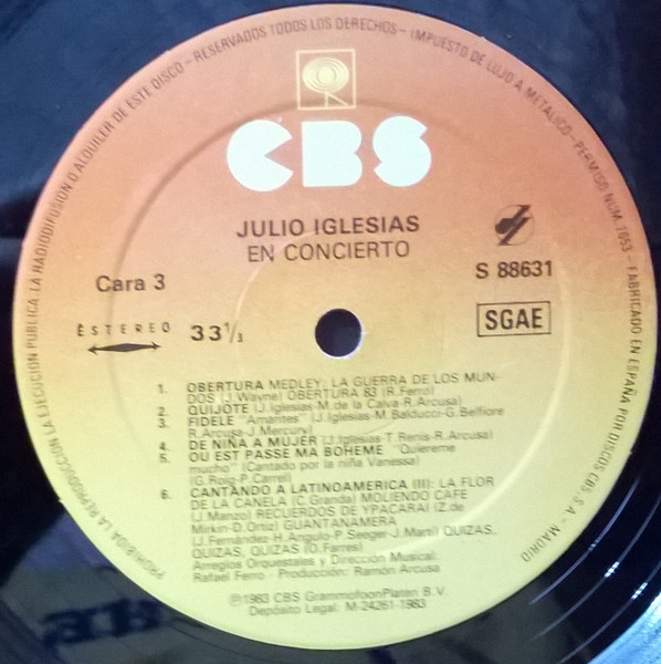 Julio Iglesias, En Concierto - LP