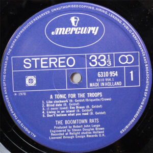 The Boomtown Rats, A Tonic For The Troops - LP: imagen 5