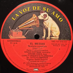 Georg Friedrich Händel, Elisabeth Sc, El Mesias - LP: imagen 3