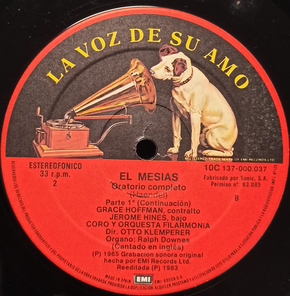 Georg Friedrich Händel, Elisabeth Sc, El Mesias - LP